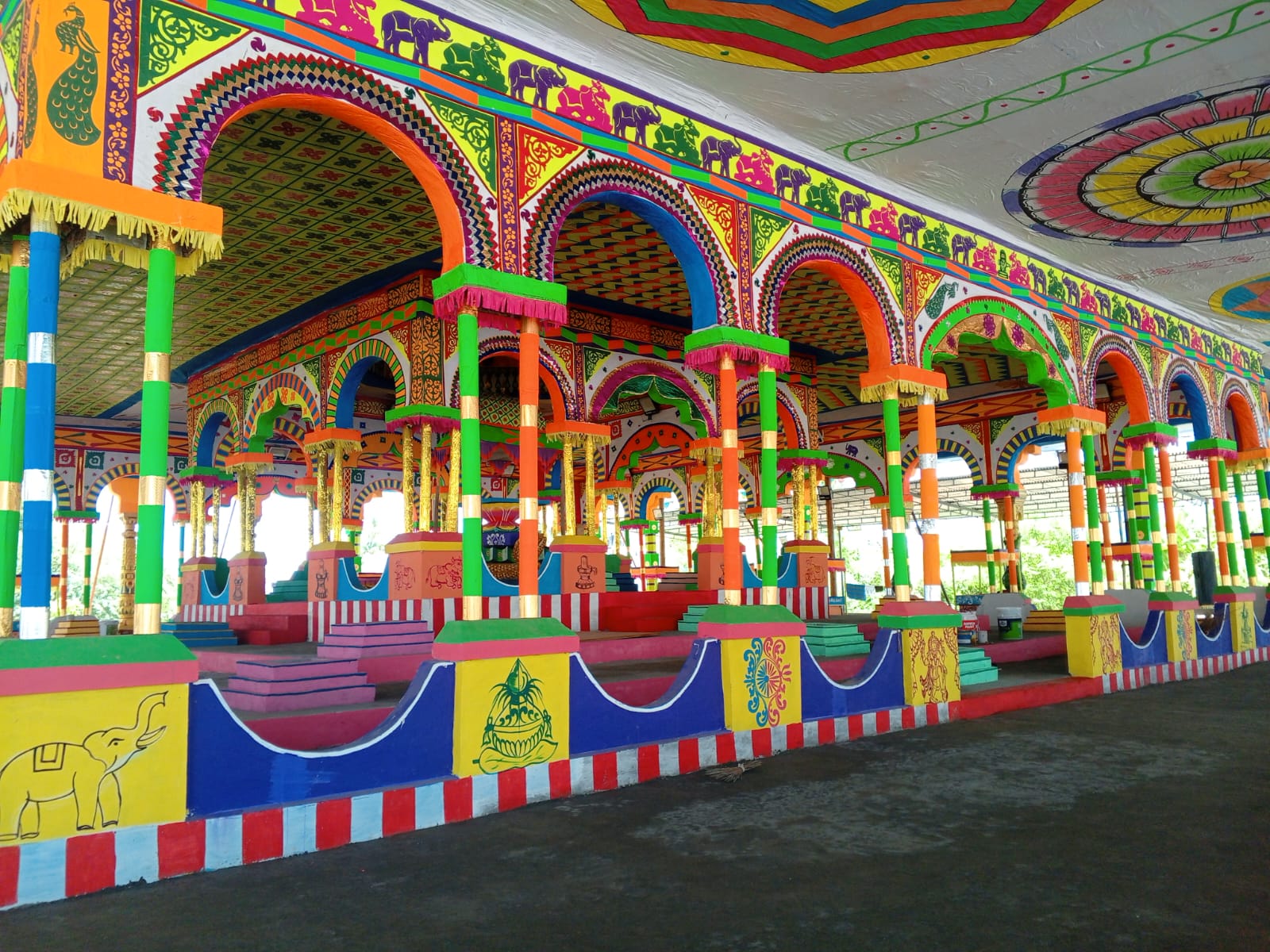 Temple festival and Yagasalai construction by GPS Panthal